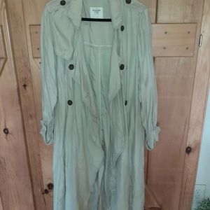 AMERICAN EAGLE -KHAKI, DRESS, LIGHT WEIGHT, TRENCH COAT